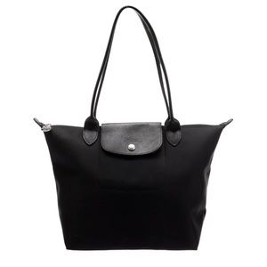Longchamp Le Pliage Nylon Tote - Black on Black